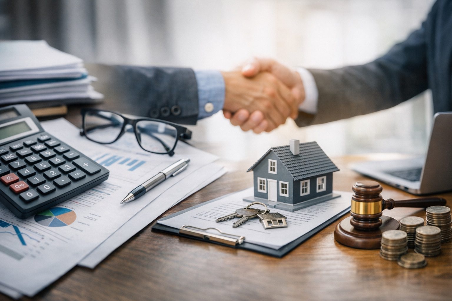 cpa-business-broker-exit-planning-partnership CPA and business broker reviewing financial documents during business sale exit planning consultation