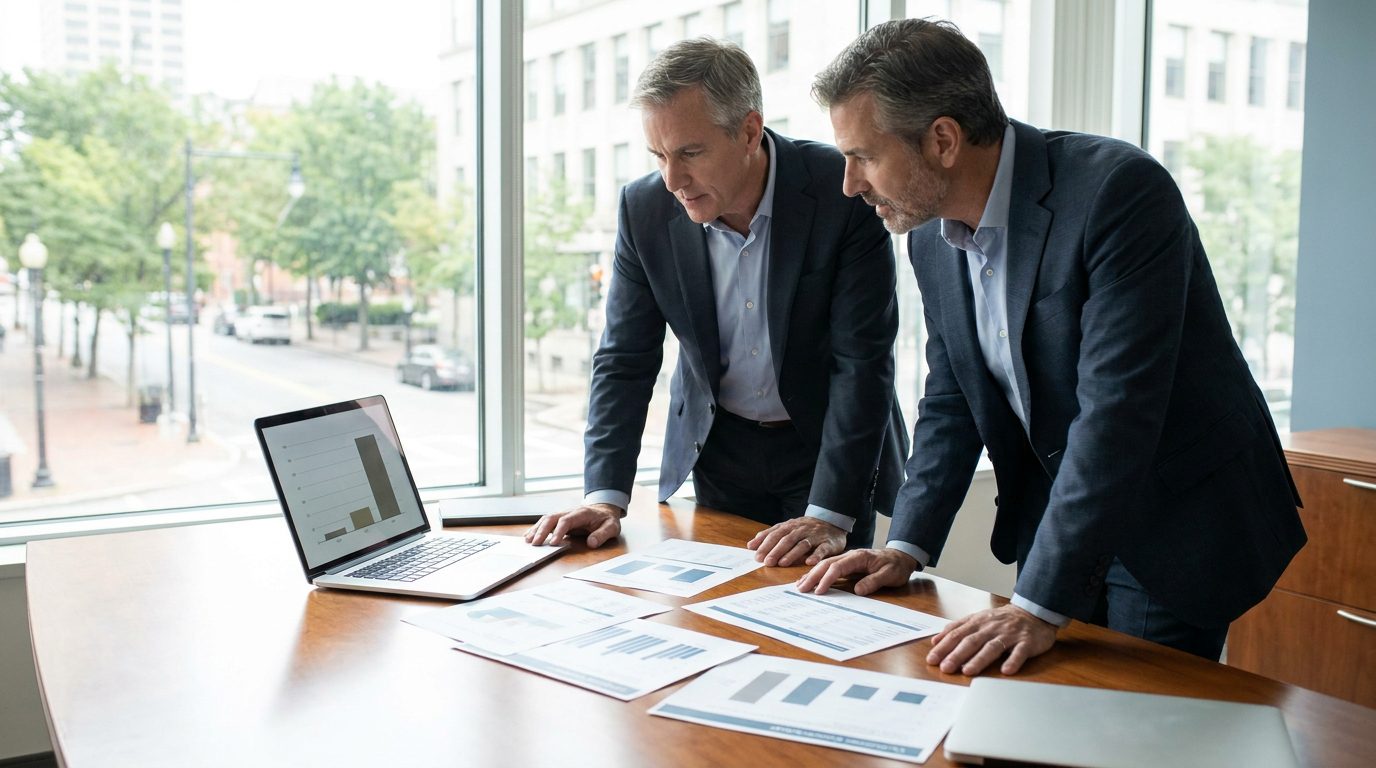 Customer Concentration Risk Business owner reviewing customer concentration and revenue